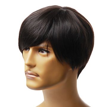 

100% Human HAIR wig man wig style male fashion short style machine made wig RJ-0139