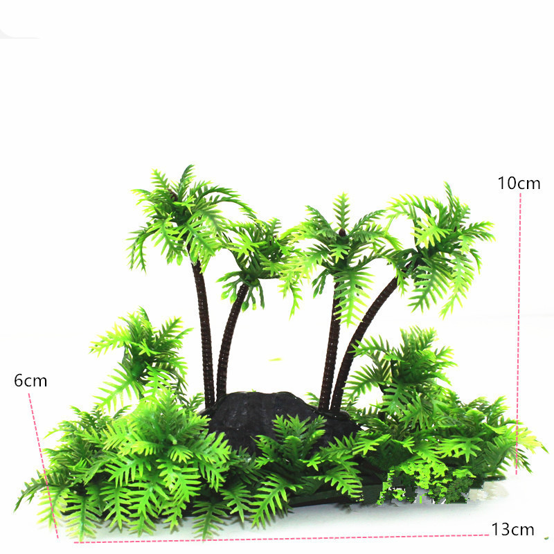 

1Pc Green Aquarium Artificial Plant Coconut Palm Trees Fish Tank PLASTIC PLANTS Ornament Fish Tank Landscape Decoration Decor