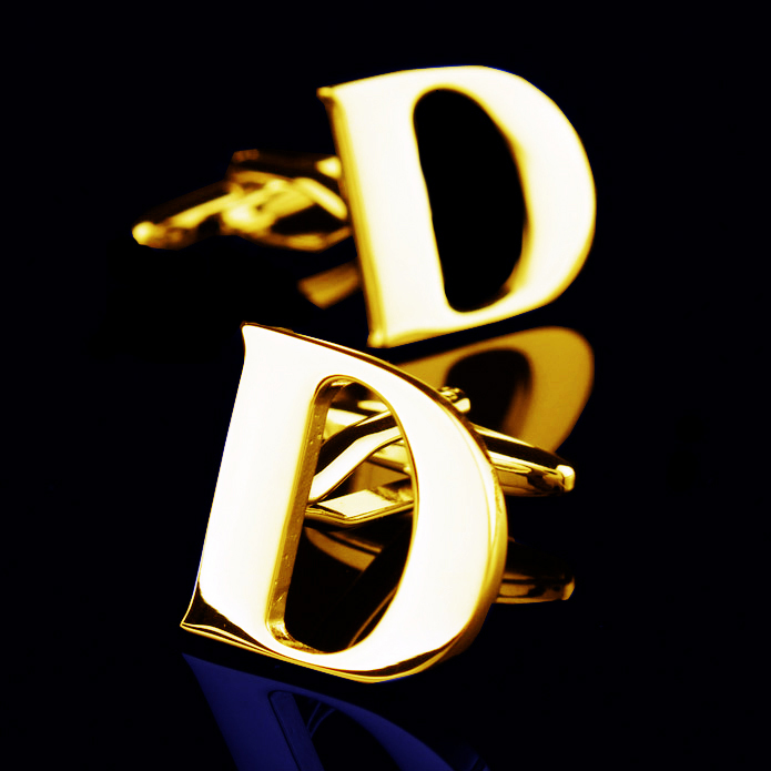 

Gold 26 Letters CuffLinks D Letter Cufflink French Cufflinks Christmas Gifts
