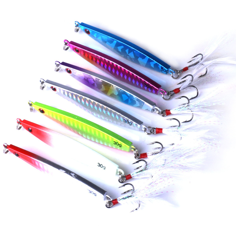 7 Color 7pcs//Set Lot Jigs Fishing Lures Sea Metal Crankbaits Iron Lead US