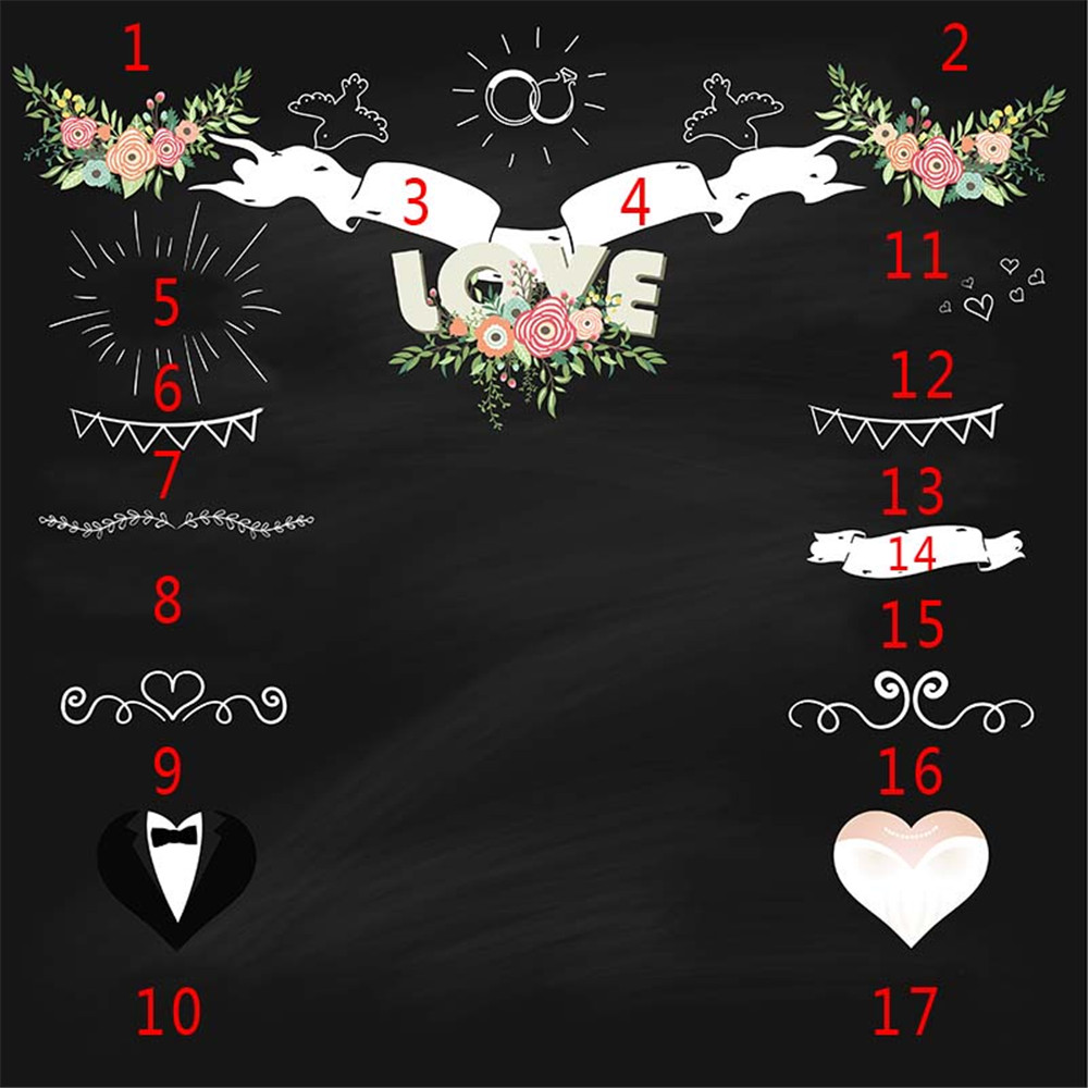 2020 Custom Vinyl Photography Backdrops For Wedding Blackboard