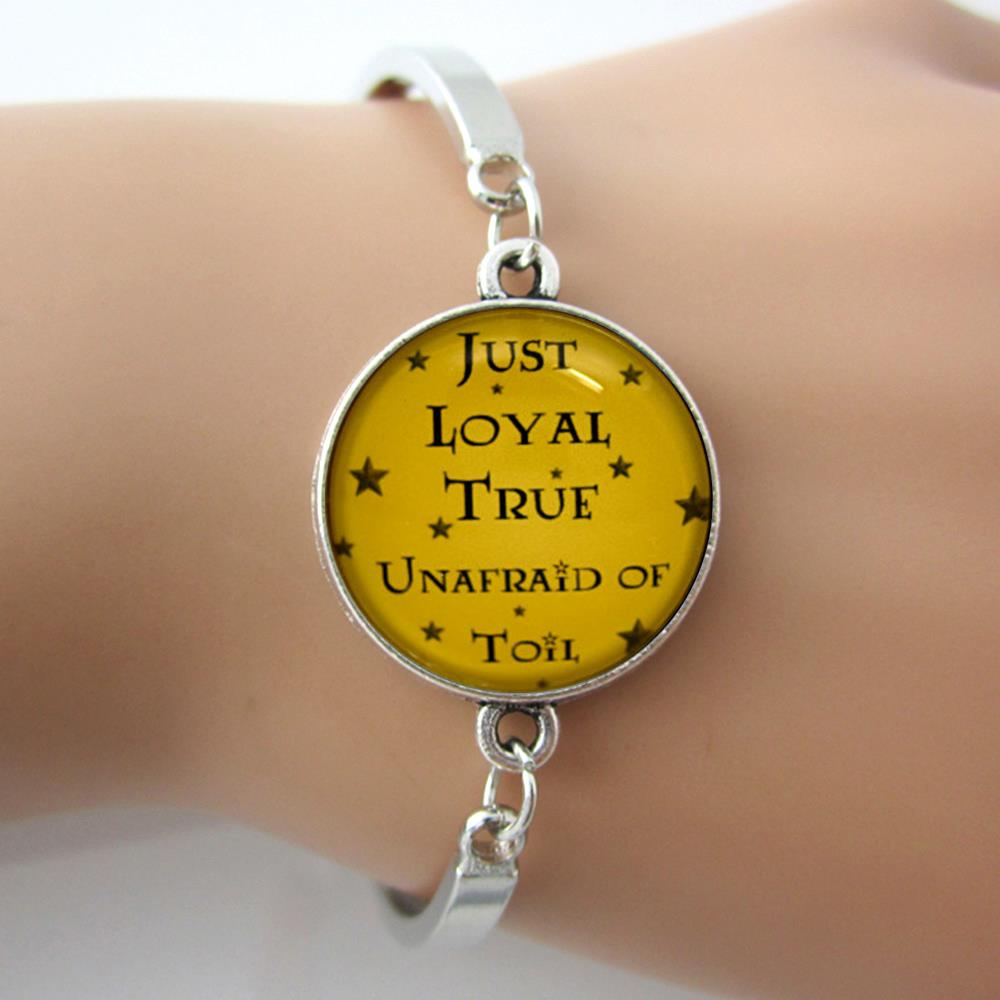 

Bracelet "Just Loyal True Unafraid Of Toil" Glass Dome Bangle,2016 New Jewelry Best Gift For Friend