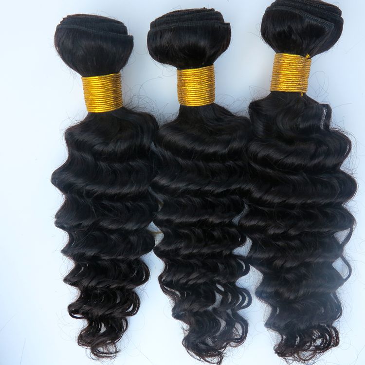 

Brazilian Hair Weaves Virgin Human Hair Extensions Deep wave 8~34inch Peruvian Malaysian Indian Cambodian Human Hair Weft 8A Great Quality, Natural color