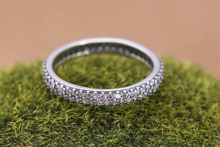 

NEWEST Authentic 925 sterling silver rings with CLEAR CUBIC ZIRCONIA Fits for pandora charms jewelry DIY women fashion ring 1pc/lot