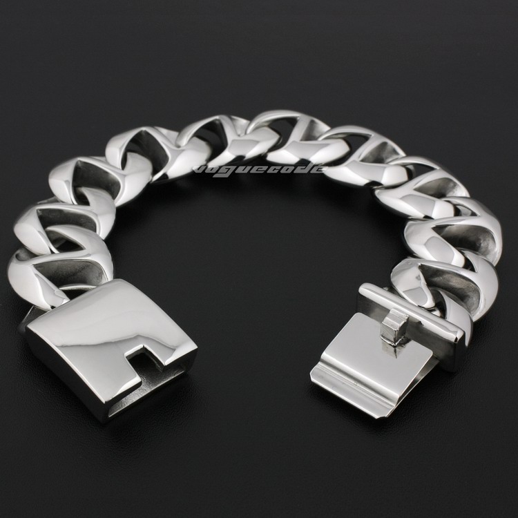 

316L Stainless Steel 6 Length Huge Heavy Mens Biker Rocker Punk Bracelet 5Q008