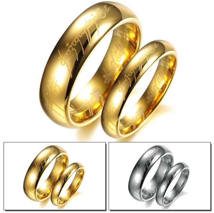 

Free Shipping Fine US Size 5 to10 The Tungsten Carbide One Ring of Power Width 6mm 18kGP ring Couple Ring 2 pieces/lot
