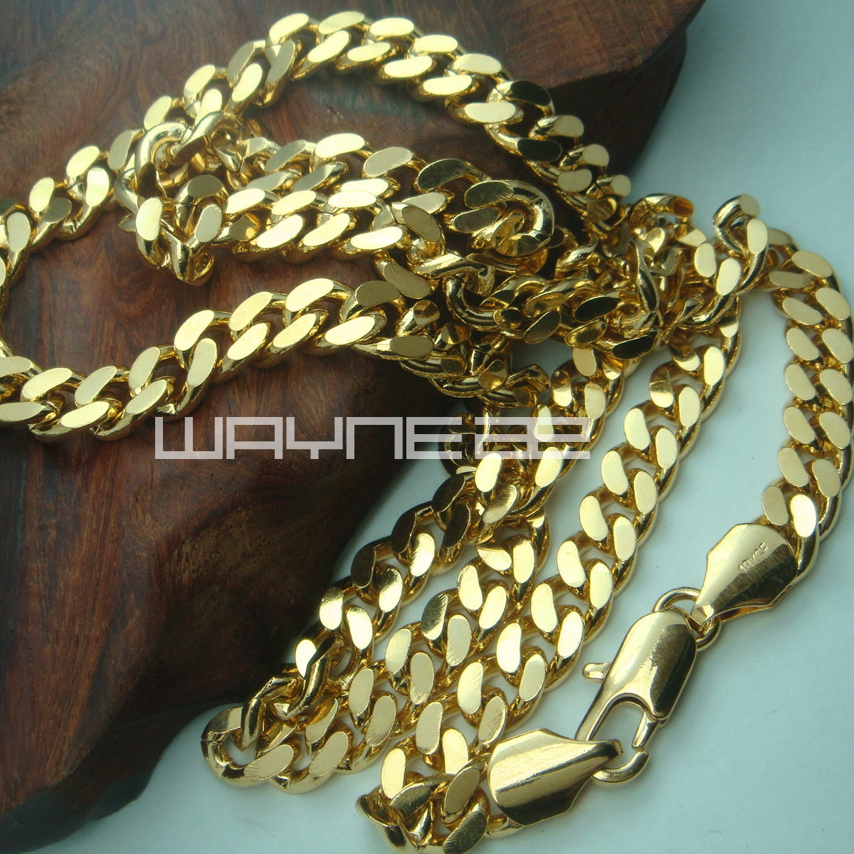 

18K Yellow Gold Filled Men's 60cm Lenght 8mm Width Chain Necklace Jewelry N219