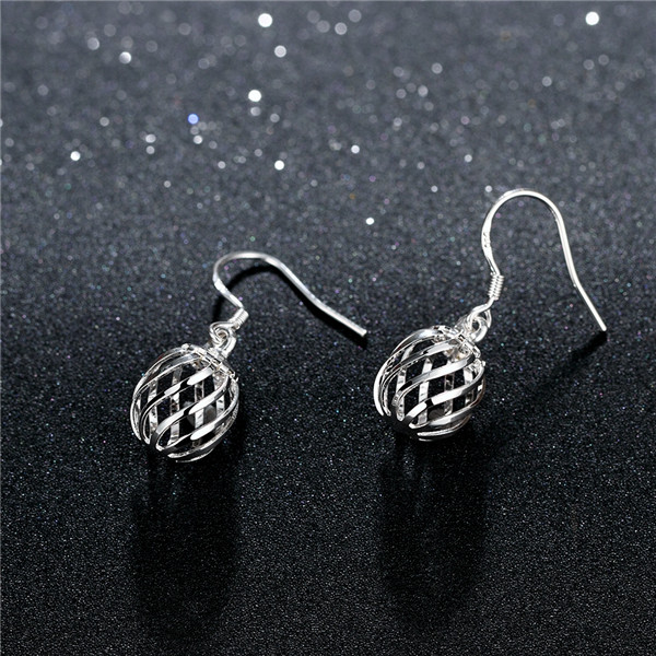 

Brand new sterling silver plate Twisted lantern earrings DFMSE643women's 925 silver Dangle Chandelier earrings 10 pair a lot factory direct