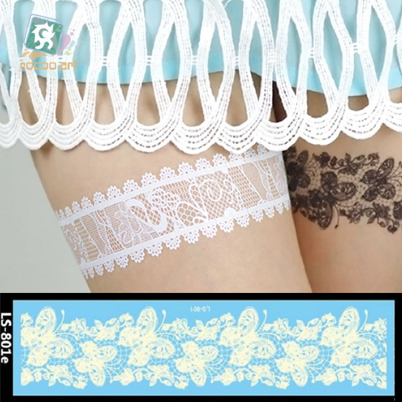 

21cm Temporary fake tattoos Waterproof tattoo stickers body art Painting for party decoration etc mixed white lace grace