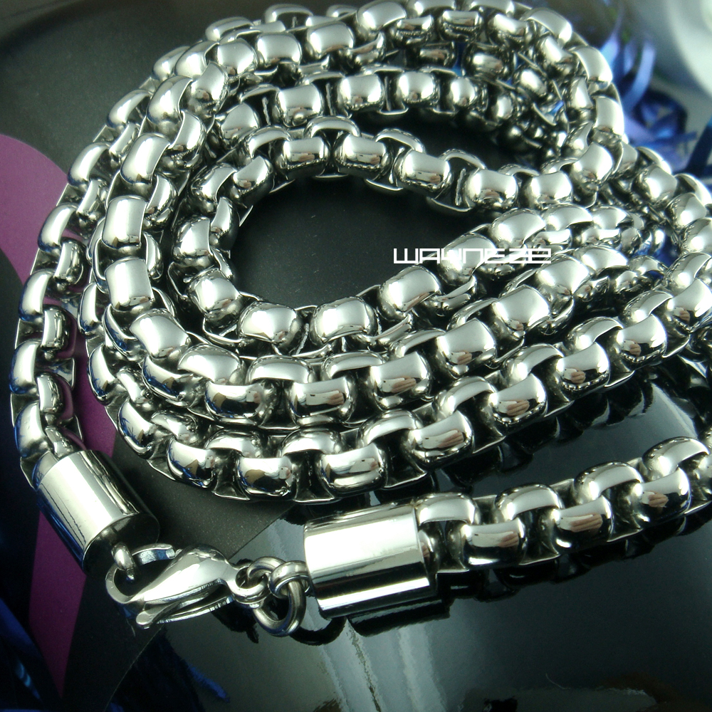 

60cm Charming Men Silver Tone 316L Stainless Steel Necklace Fashion Jewelry N261
