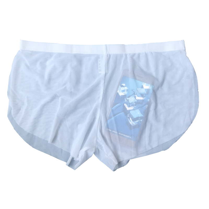 

#A701 Wholesale 3pcs/lot Ultra-thin gauze silky transparent men's sexy underwear boxer shorts underpants panties cuecas, Red
