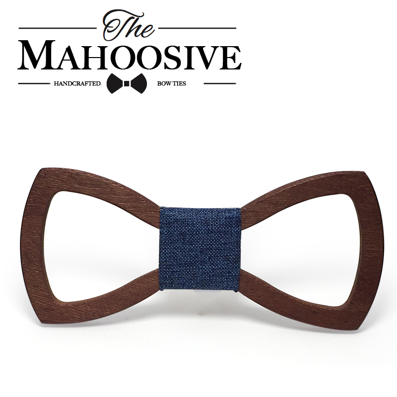 

Wholesale- Mahoosive Wood Bow tie men Groom Marry Groomsmen Wedding Party Colorful Engraved Butterfly Cravats Mens wooden bow tie