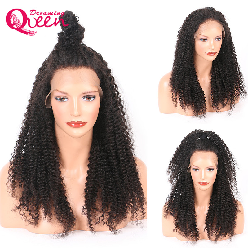 

13*4 Lace Front Wig Human Hair Wigs Brazilian Virgin Hair Kinky Curly Wig Pre Plucked with Natural Baby Hair For Black Women, Natural color