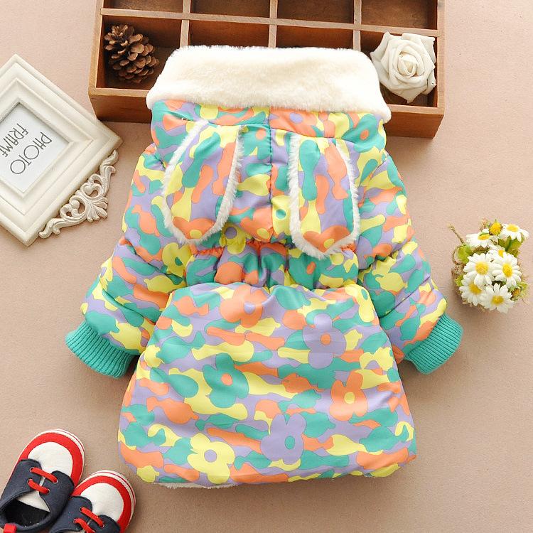 

Cute Rabbit Baby Winter Jacket Thick Cotton-Padded Baby Girl Outerwear Infant Baby Boys Parka Toddler Girls Snow Wear Baby Coat, As picture