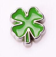 

20PCS/lot Enamel Four Leaf Clover DIY Alloy Floating Locket Charms Fit For Glass Living Magnetic Locket, Bronze;silver