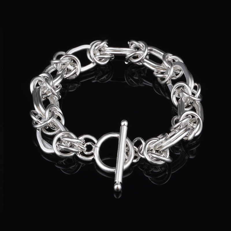 Livraison gratuite avec numéro de suivi Valette supérieure 925 Bracelet argenté Batch Milk Moty Fashion Silver Bracelet Silver Jewelry 10pcs / Lo