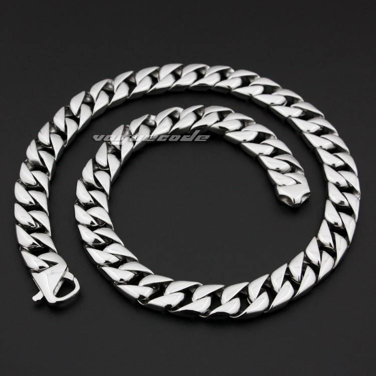 

Solid 316L Stainless Steel 18" ~ 36" Mens Biker Rocker Necklace 5L019N