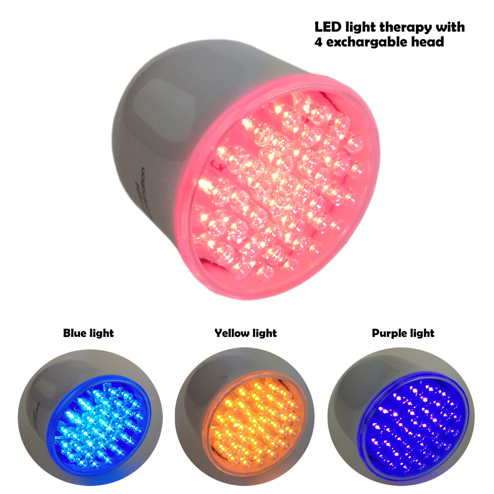 

New Handheld LED photon rejuvenation LED light therapy device with 4 colors RED Blue Yellow Purple