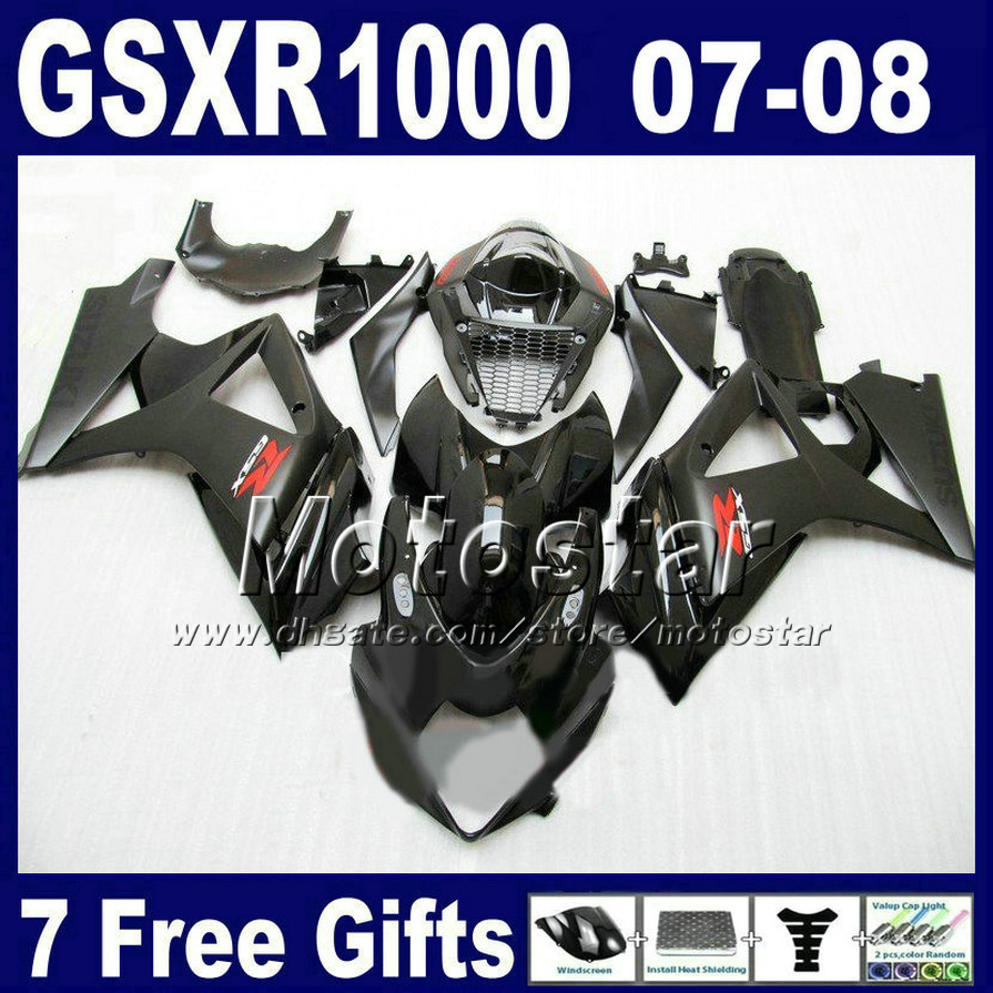 

free shipping fairing kit for 07 08 gsxr 1000 suzuki gsxr1000 2007 gsxr1000 2008 all black bodywork fairings k7 fd23 seat cowl, Multi-color