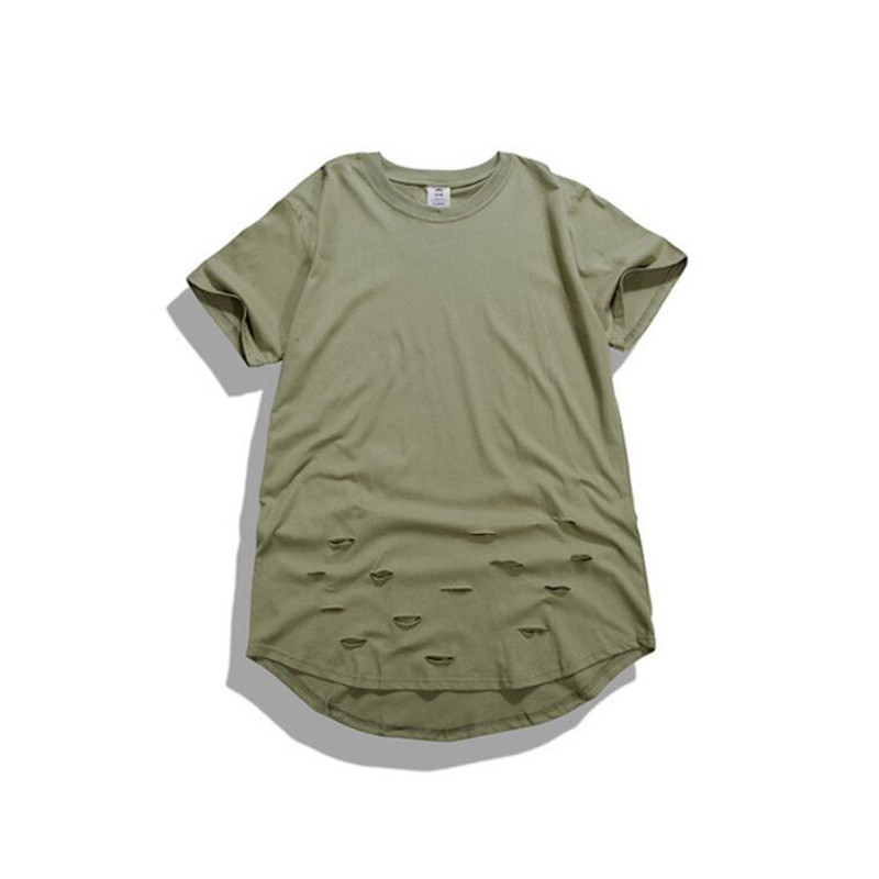 Wholesale-High quality men hip hop t shirt clothing oversized tee shirts swag men sport broken hole kpop rock hba t-shirt camisetas hombre