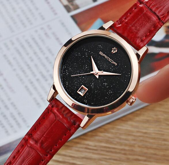 

Brand sanda Watch Gypsophila OL wind ladies watch fashion belt Korean simple ladies watch, Pink