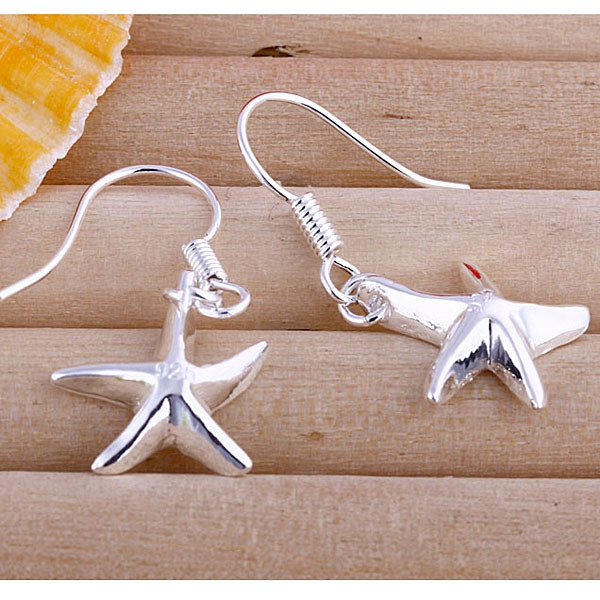 

Brand new sterling silver plated Starfish earrings DFMSE090,women's 925 silver Dangle Chandelier earrings 10 pairs a lot