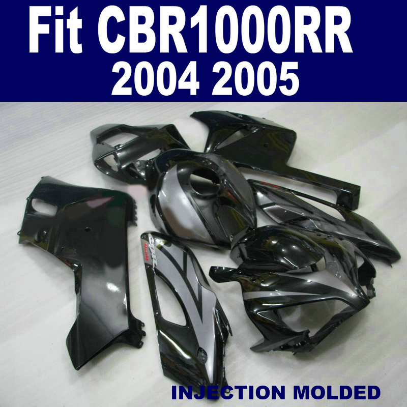 

Injection mold Full fairings for HONDA CBR1000RR 04 05 black silver motobike set CBR 1000 RR 2004 2005 fairing kit XB56, Same as the picture shows