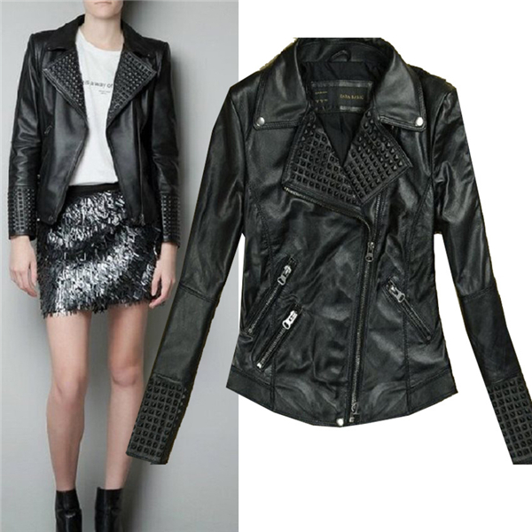 

Leather Jackets for Women Women Clothes Women Fashion Slim Biker Motorcycle PU Soft Leather Zipper Jacket Coat Leather Jacket Women, Black