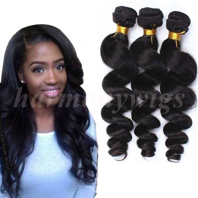

100% Virgin Brazilian Hair Bundles Human Hair Weaves Wefts Loose Wave 8~34inch Unprocessed Indian Peruvian Mongolian Human Hair Extensions, Natural color