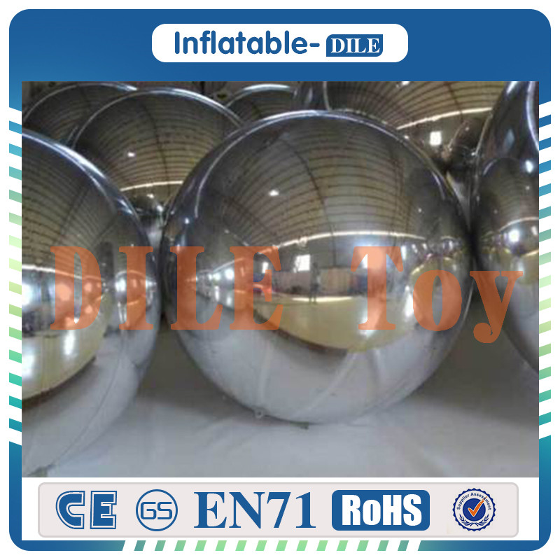 

Free Shipping New Fashion Multicolor inflatable Mirror Ball Reflective Party Decoration Hanging PVC Balloon red silver ball