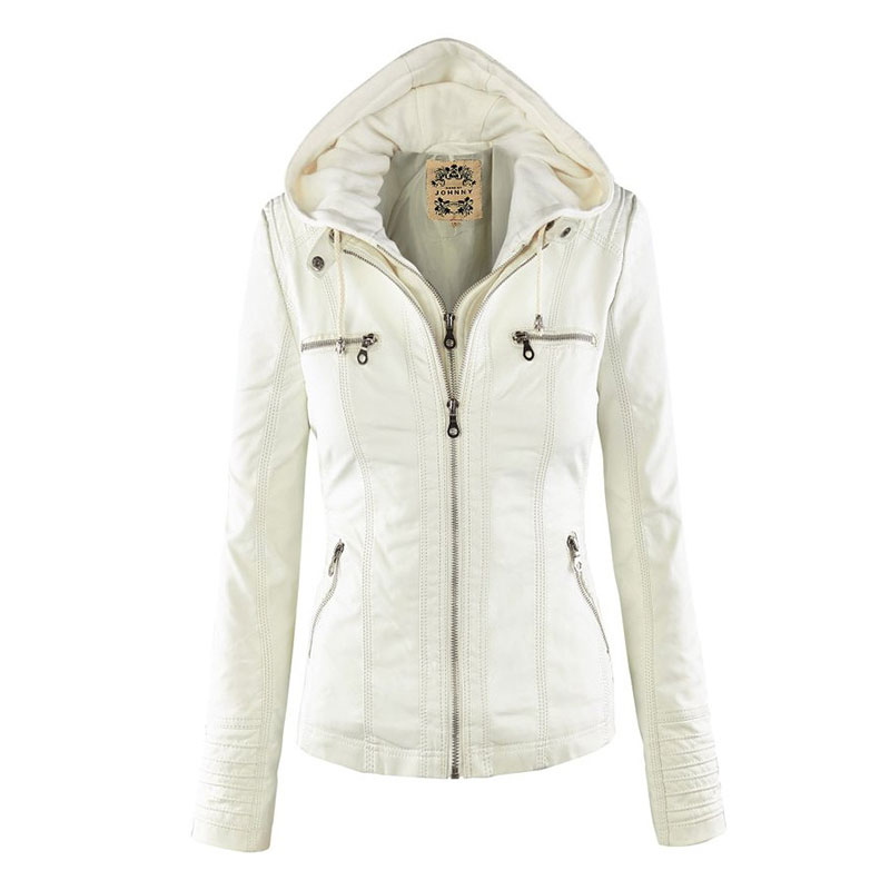 jaqueta branca feminina de couro