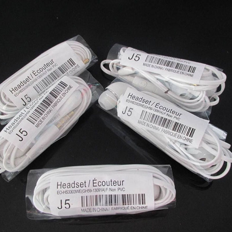 

3.5mm In-ear Earphone Stereo Headset Headphone With Remote Volume Control Microphone Earbud For Samsung S5 S6 S7 Edge S8 Plus