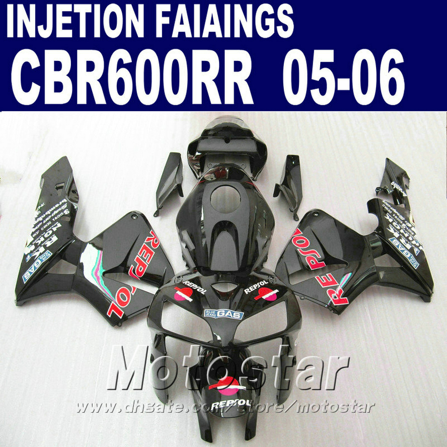 

Customize black one! Injection Molding for HONDA CBR 600 RR fairing 2005 2006 cbr600rr 05 06 cbr 600rr custom fairing H7EW, Same as picture