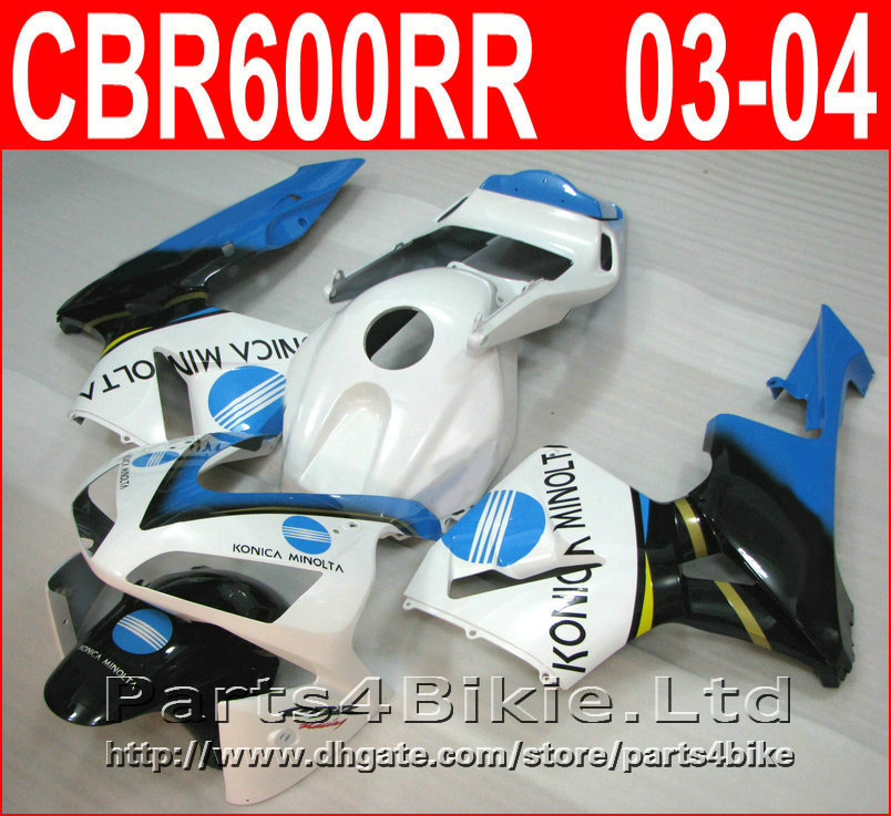 

KONICA MINOLTA white bodykit style for Honda fairings CBR600RR 2003 2006 CBR 600 RR fairing kit CBR 600RR 03 04 VISN, Same as picture