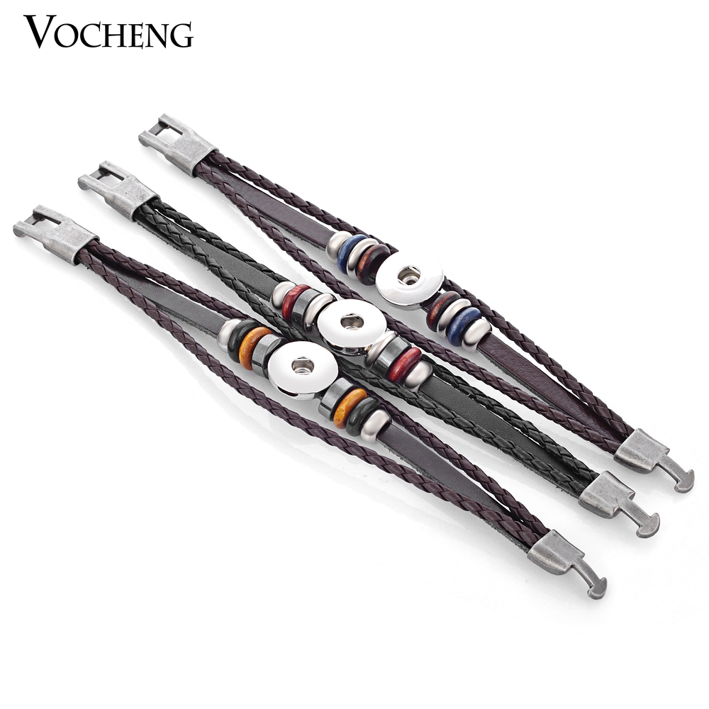 

Vocheng NOOSA Leather Bracelet Ginger Snap Jewelry Button Charm 18mm NN-310