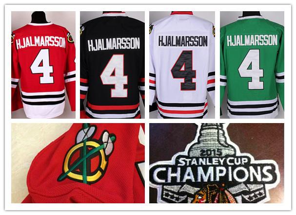 

2016 New, Mens Stitched #4 Niklas Hjalmarsson Chicago Blackhawks Jersey W/2015 Stanley Cup Champion Patch Ice Hockey Jersey, Black;red