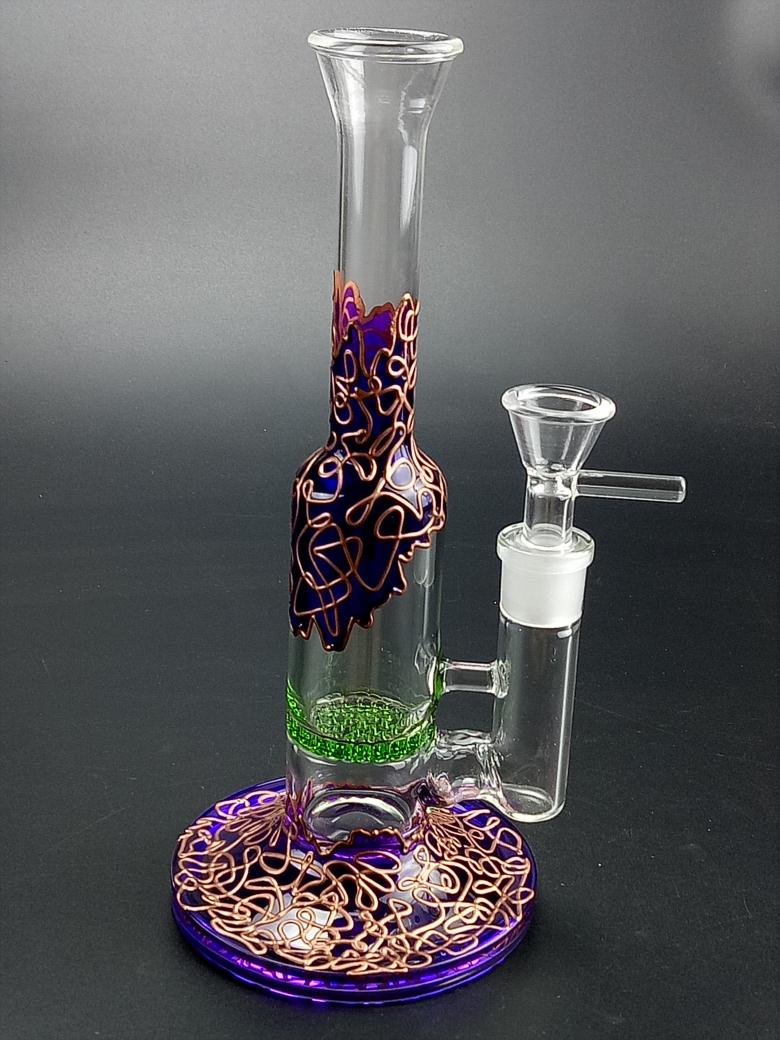

2018 New Design Glass Bong Special Colorful Honeycomb Perc Oil Rigs Glass Water Bong with Height 23cm Weight 150g Water Pipe for Pipe
