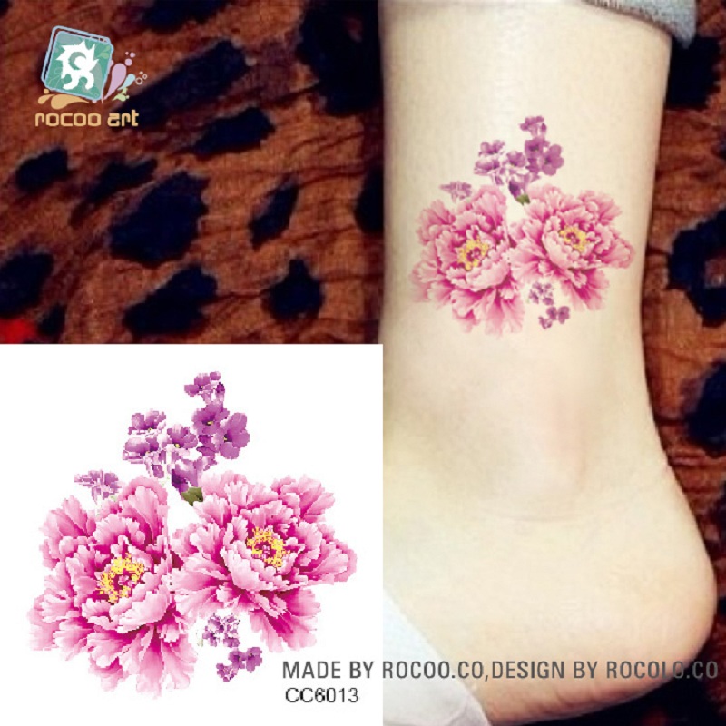 

6*6cm Temporary fake tattoos Waterproof tattoo stickers body art Painting for party decoration etc mixed flower rose peony lotus