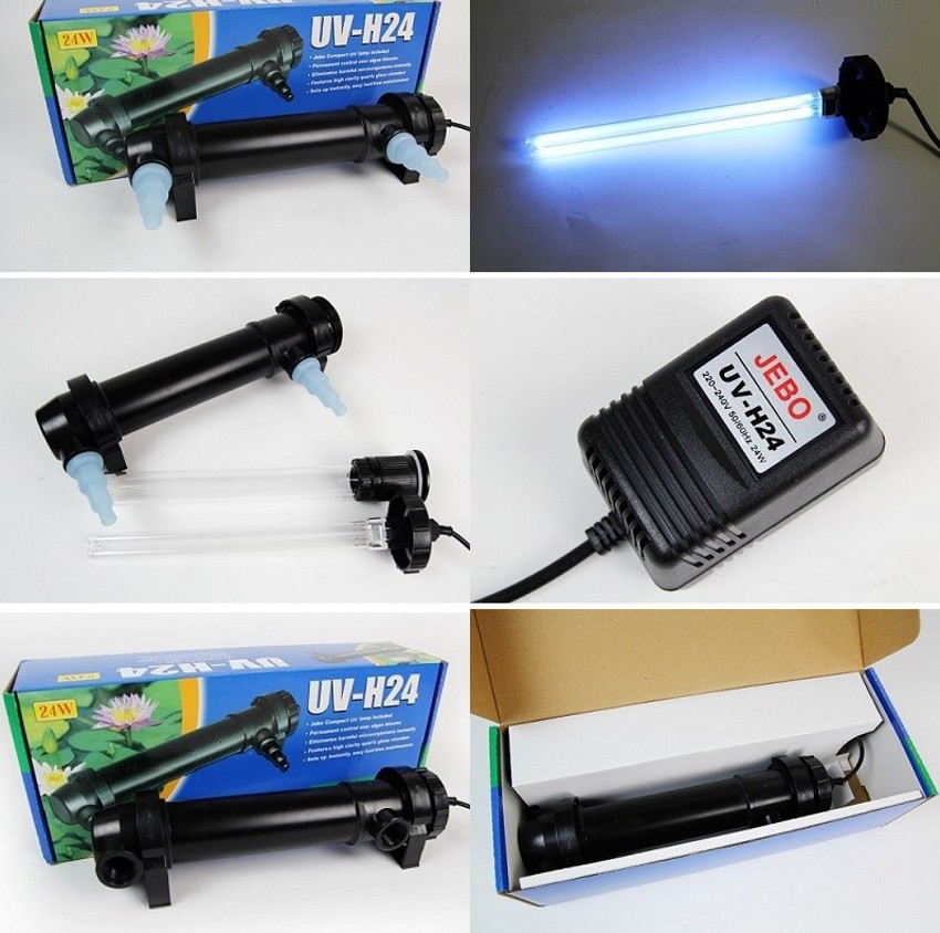 

Wholesale-JEBO 5W~36W Wattage UV Sterilizer Lamp Light Ultraviolet Filter Clarifier Water Cleaner For Aquarium Pond Coral Koi Fish Tank