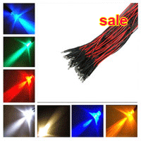 3mm 12V DC emisor de luz ultra brillante LED lechoso precableado Cable 20cm