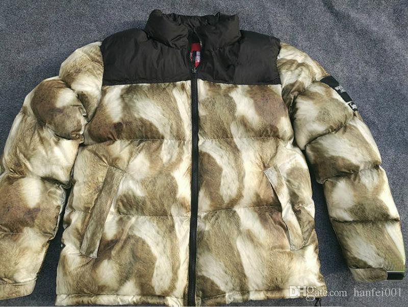 2019 Latest 13fw S Down Jacket Fur Print Nuptse Coats Couple Coat