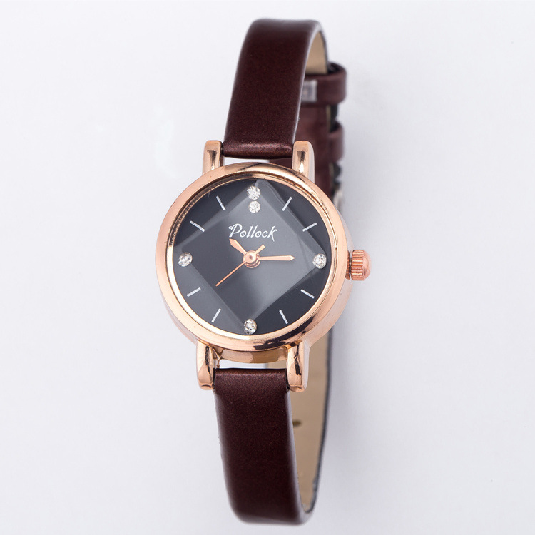 

20 color Ladies watch Simple Small rhombus Dial Leather Bracelet Band Woman Watches Luxury Girl Gold WristWatches For Women Clock, Leave a message about color