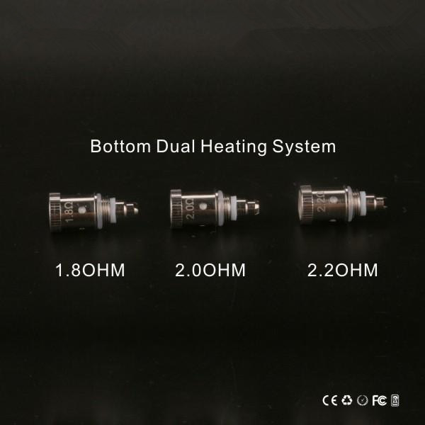 

GS H2S Dual Coils V-Core III Atomizer Coil Head 1.8ohm 2.0ohm 2.2ohm Bottom Coils For GreenSound Clearomizer Updated Ego H2