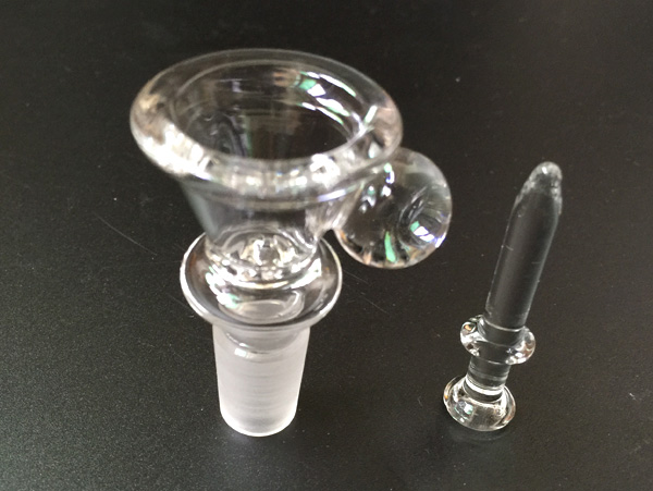 

new glass tobacco smoking bowl and glass nail with joint 14mm 19mm clear glass slide bowl ash catcher with handle for water pipe