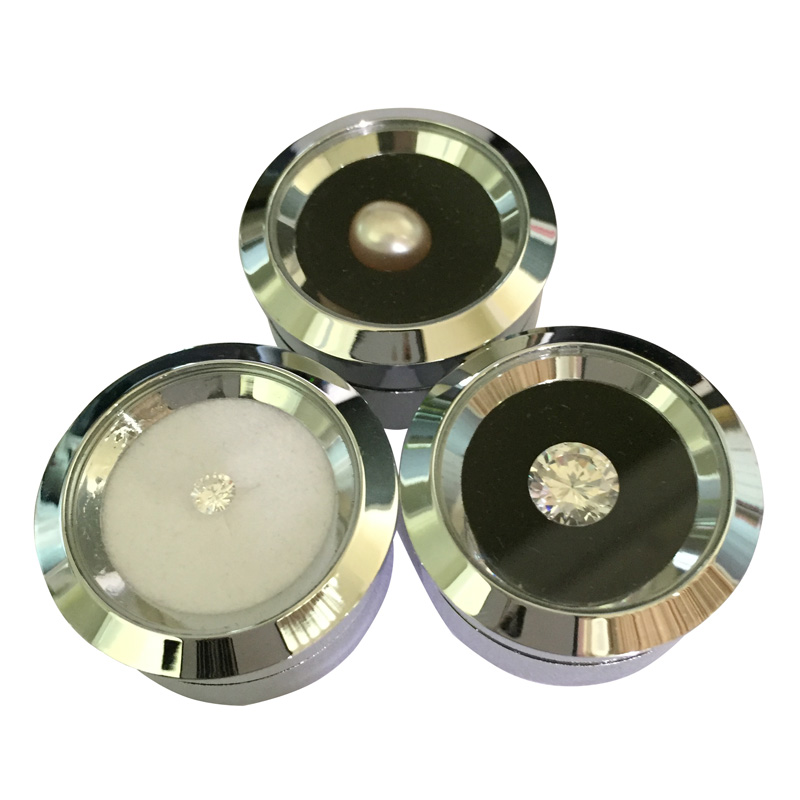 

10Pcs Stainless Steel Gem Diamond Display Storage Box Reversable Doubleside Usage Sponge Bead/Stud Earring Rhinestone Box, Black;white