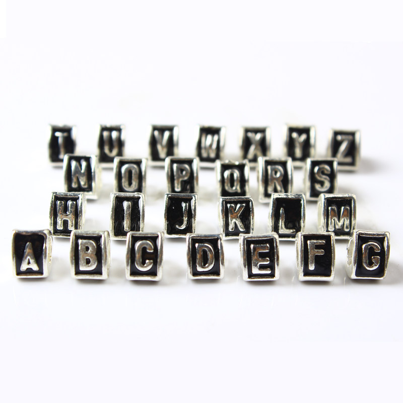 

A B C Letter 26 Alphabet Triangle Copper Alloy Charm Bead 925 Silver Plated Fashion Women Jewelry Stunning Design European Style For Pandora Bracelet PANZA005-18