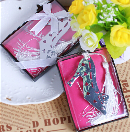 

Wholesale 200PCS High Heel Shoe Bookmark Wedding bridal shower party favor DHL FedEx Free shipping #SJK58, Silver