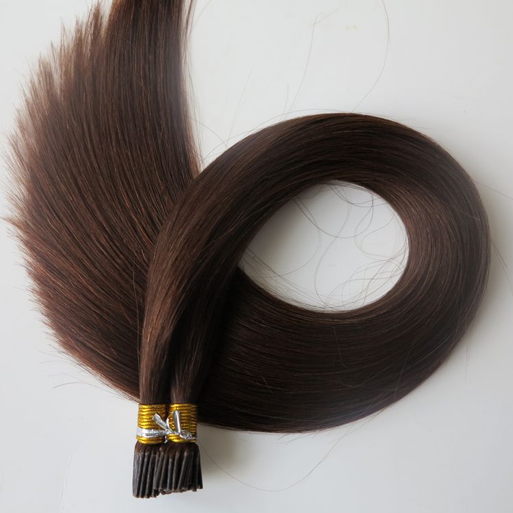 

Pre bonded I Tip Brazilian human Hair Extensions 100g 100Strands 18 20 22 24inch #4/Dark Brown Indian straight Hair products