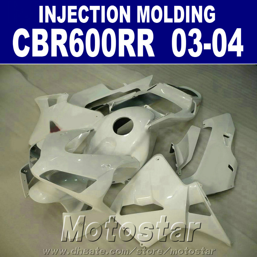 

LOW!Injection Molding all white set for HONDA CBR 600RR fairing 2003 2004 cbr600rr 03 04 motorcycle fairings QOXWS, Same as picture