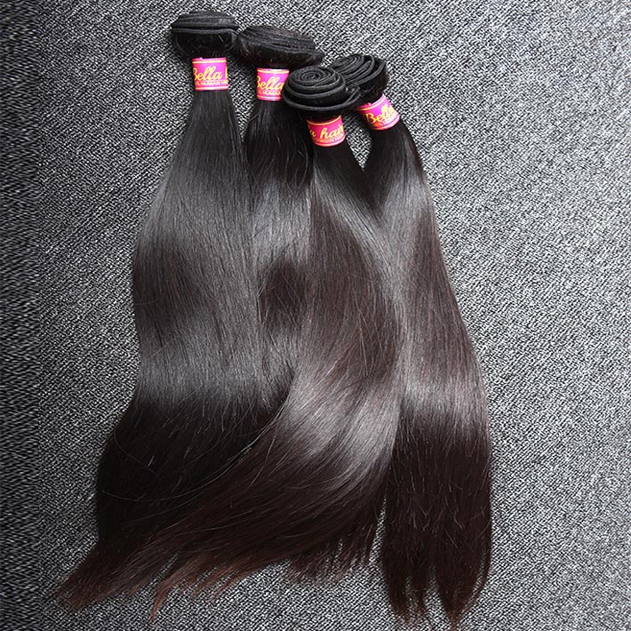 

100 unprocessed hair double weft silky straight 3 bundles natural color human hair extensions